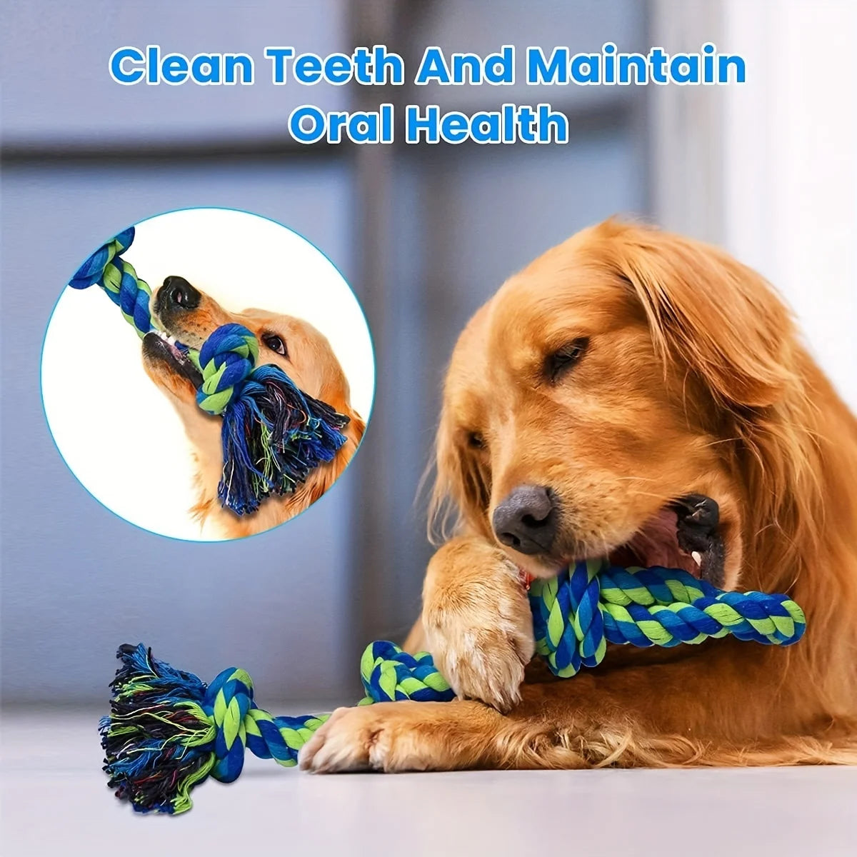 Heavy-Duty Rope Knot Dog Toy – Durable Interactive Chew & Tug Toy