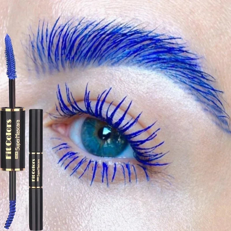 Mascara waterproof coloré volume et courbure séchage rapide longue tenue bleu, violet et blanc