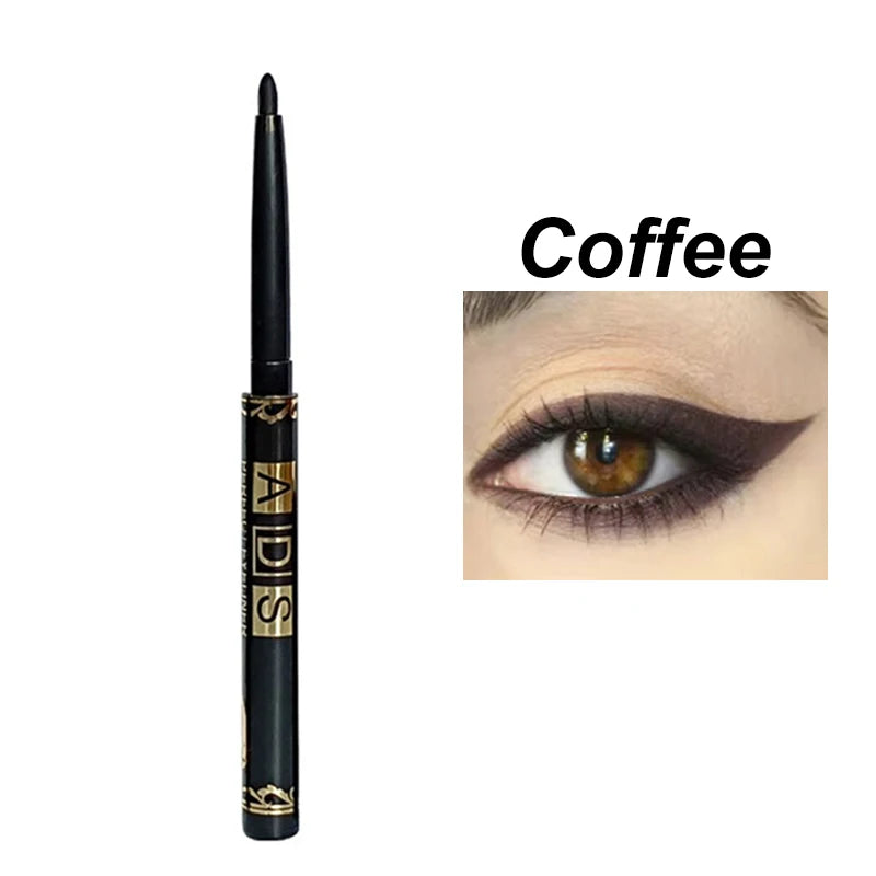 Crayons Eyeliner Noir Waterproof — disponible en 1/2/5/12 pcs, longue tenue, facile à appliquer, gel mat anti-bavures pour un maquillage des yeux intense