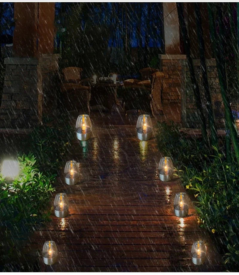 Solar LED Flameless Candles – Waterproof Outdoor Candle Lights for Garden & Wedding Decor