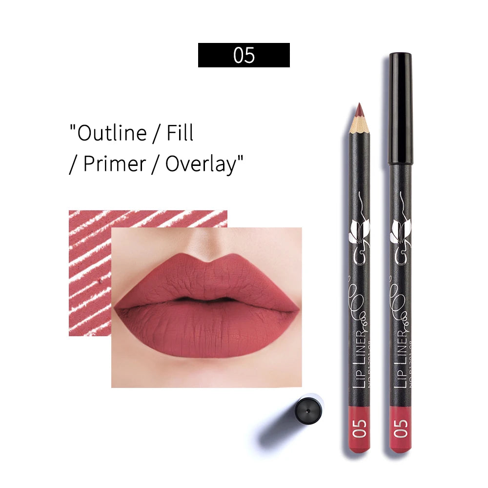 Crayon à Lèvres Mat Professionnel – Waterproof, Longue Tenue, Lisse, Teinte Naturelle Nude, 1 Pièce, Outil Cosmétique