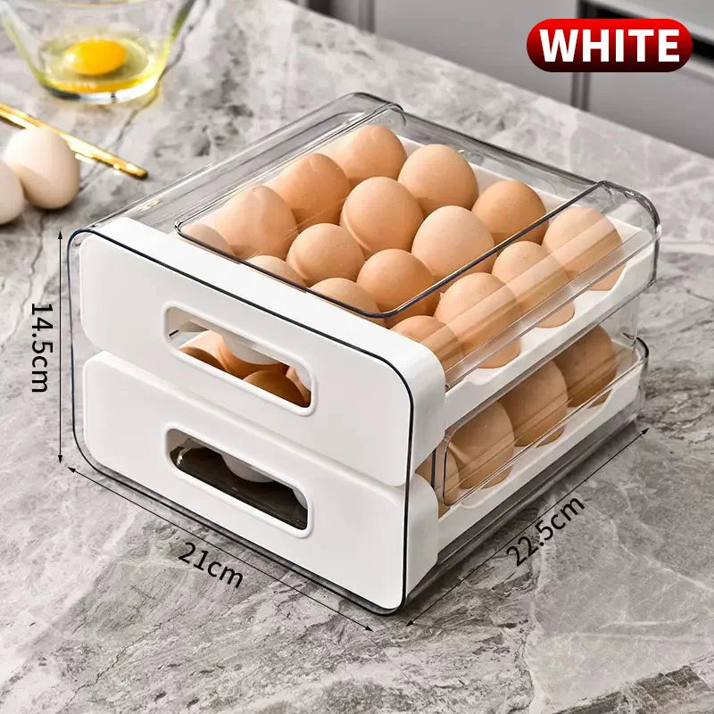 Multi-Layer Egg Storage Container – Refrigerator Drawer Organizer Rack