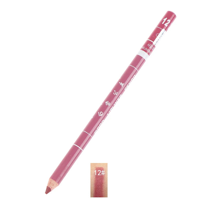 Crayon à Lèvres Professionnel en Bois – Waterproof, Doux, Longue Tenue, Maquillage pour Femmes, 28 Couleurs