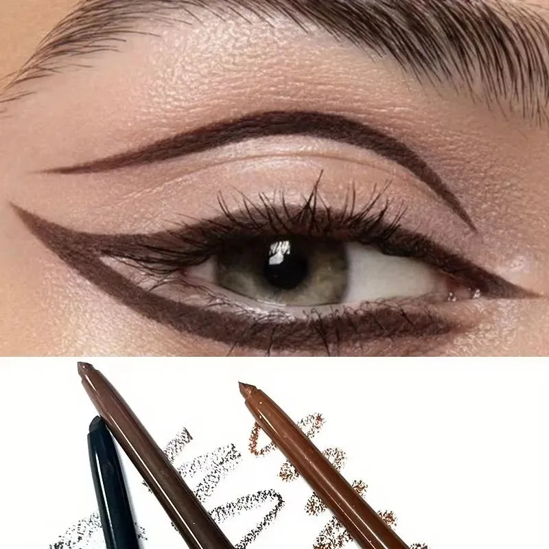 Stylo Eyeliner Marron Lisse – Ultra-Fin, Mat, Étanche, Stylo Silkworm Doux, Facile à Porter, Séchage Rapide, Maquillage des Yeux