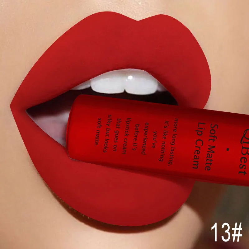 Gloss à lèvres liquide mat en velours – Rouge à lèvres brillant sexy, teintes rouges et nude, waterproof, longue tenue, maquillage pour femmes