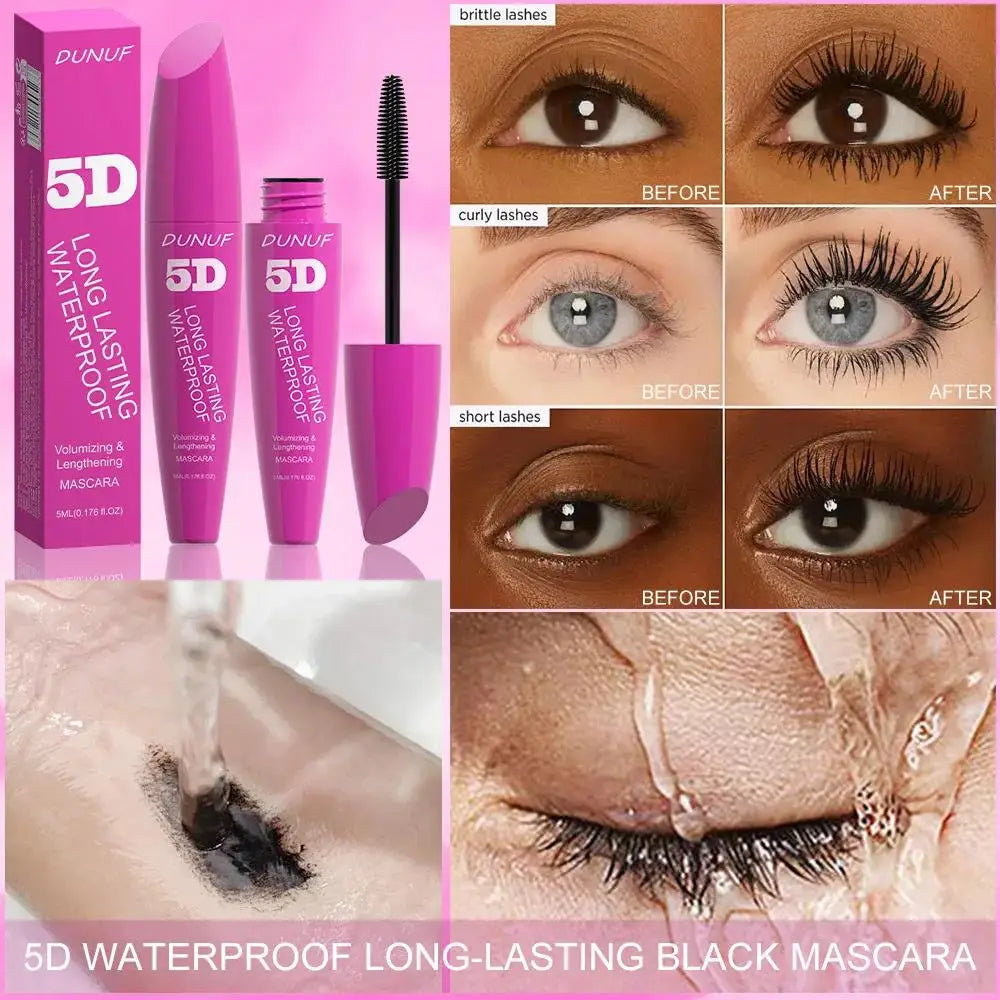 Mascara volumisant 5D waterproof longue tenue 24 h crème allongeante cils plus épais et fournis sans paquets