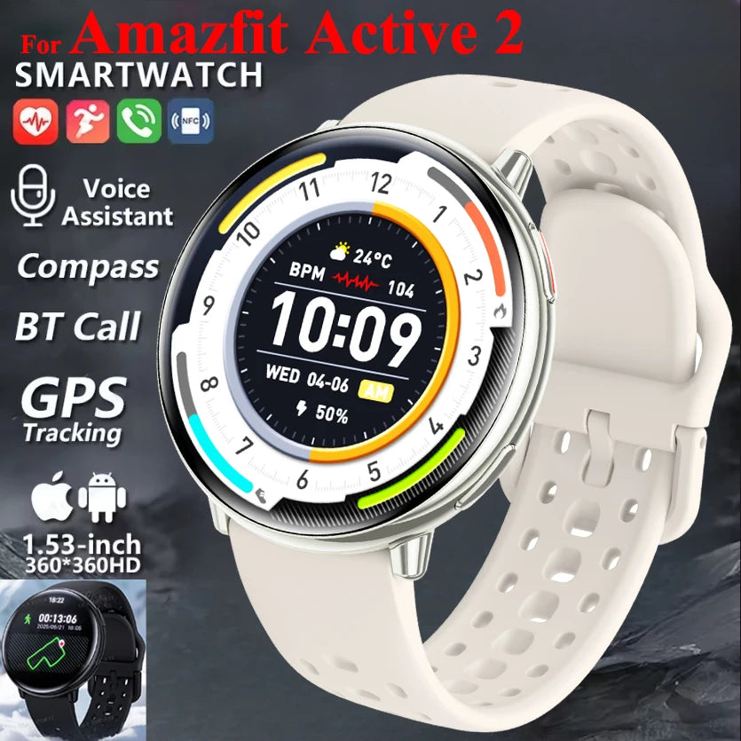 Pour Amazfit Active 2 GPS montre intelligente hommes femmes Ai GPT Amoled étanche Sport montre intelligente boussole NFC BT appel montres pour
