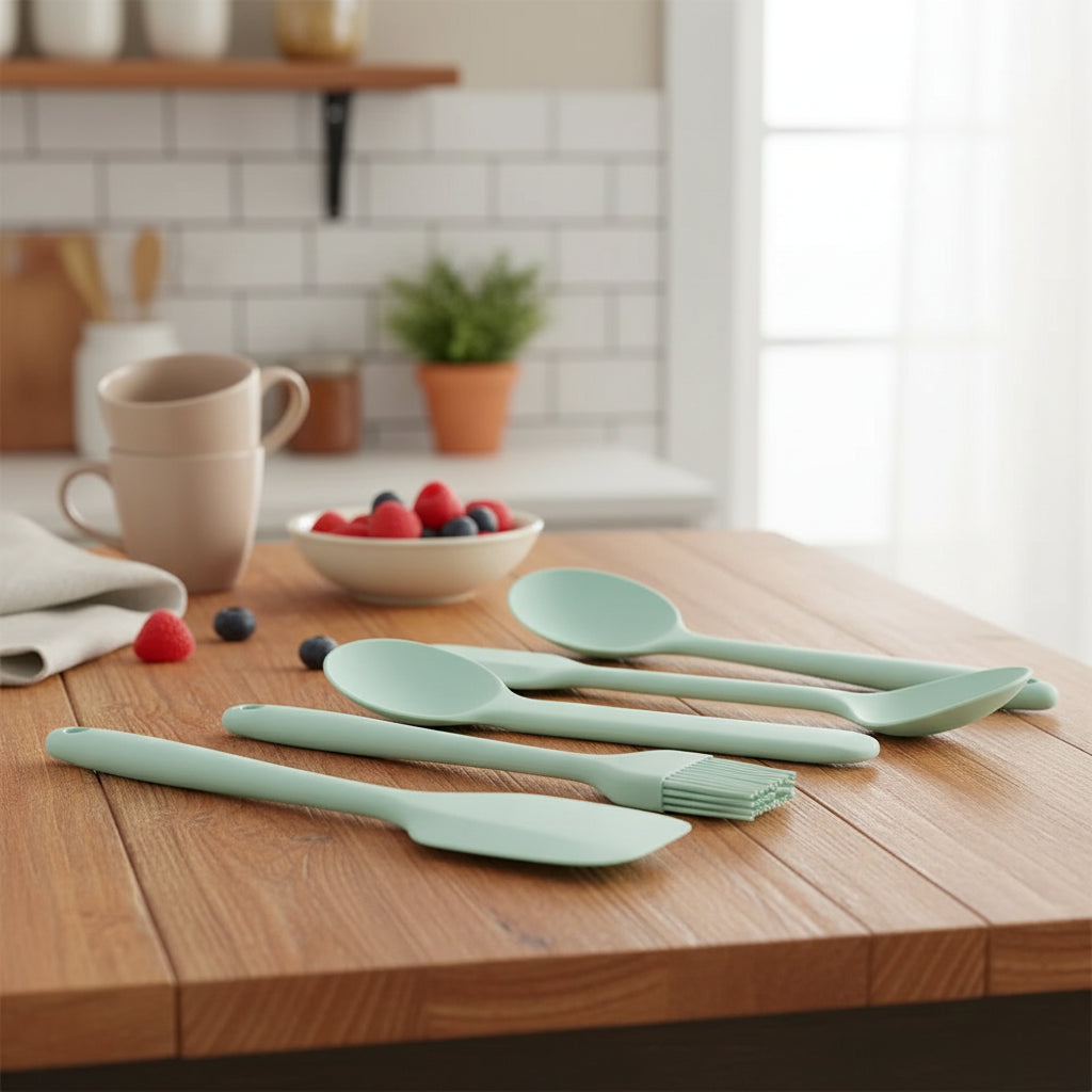 6-Piece Silicone Spatula Set – Food-Grade Non-Stick Heat-Resistant Spatulas for Cooking & Baking