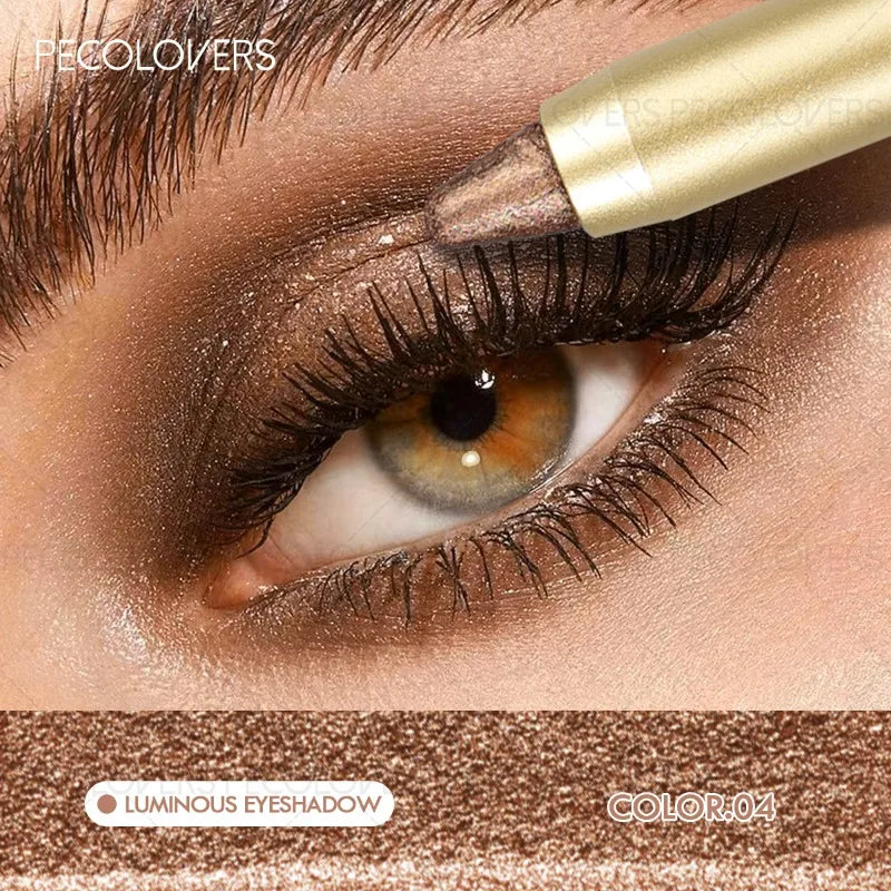 Crayon fard à paupières tube doré, plusieurs couleurs, illuminateur yeux, effet lumineux, waterproof et résistant à la transpiration