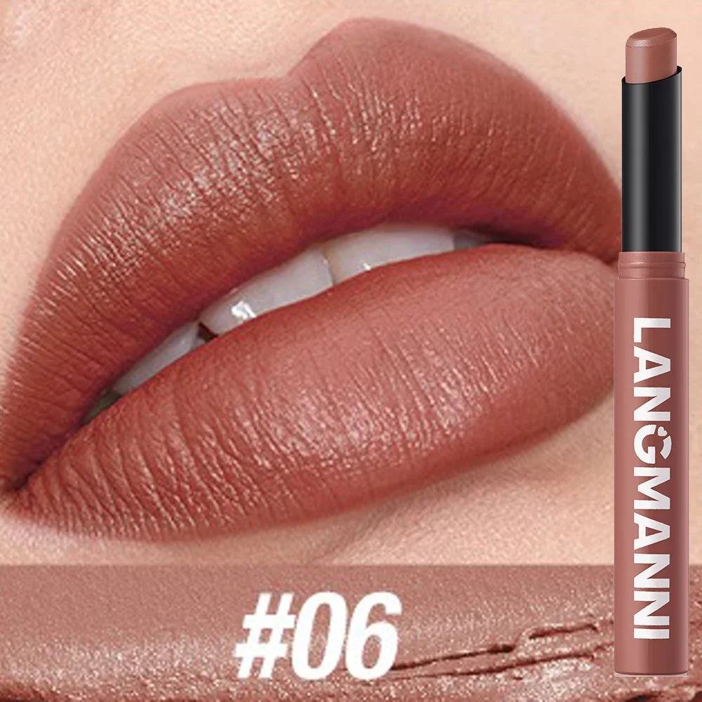 Crayons rouges à lèvres 12 couleurs – Finition mate et waterproof | Tenue longue durée, non collant | Teintes nude | Maquillage des lèvres précis et durable