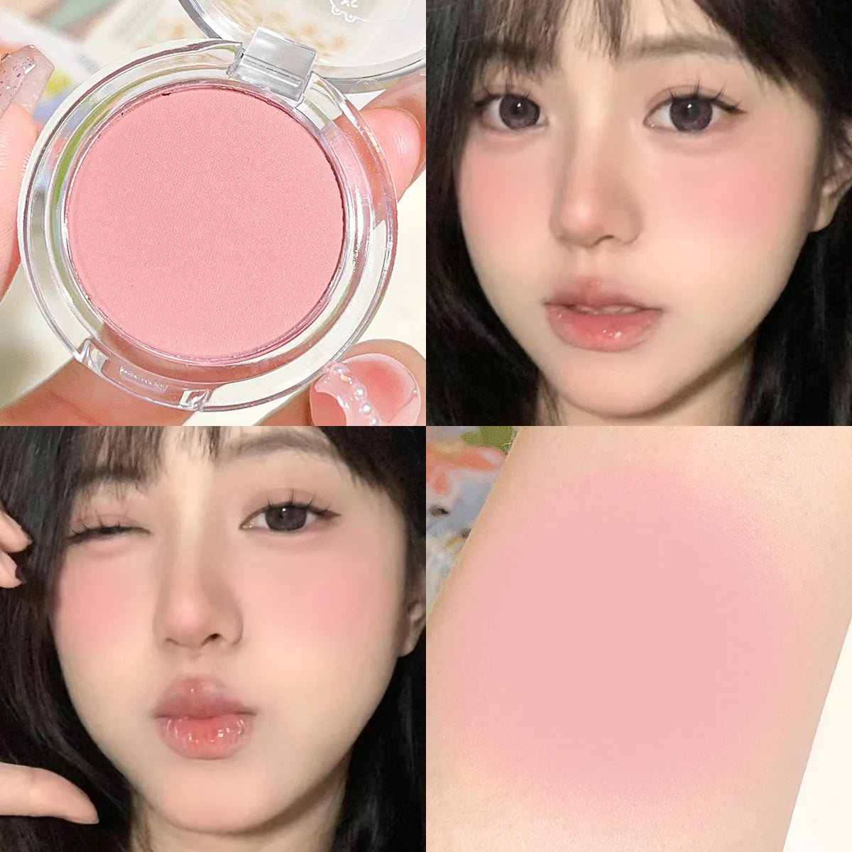 Blush mono couleur mat – Teinte naturelle pour les joues, illumine le visage, waterproof – Contouring, poudre blush, maquillage féminin