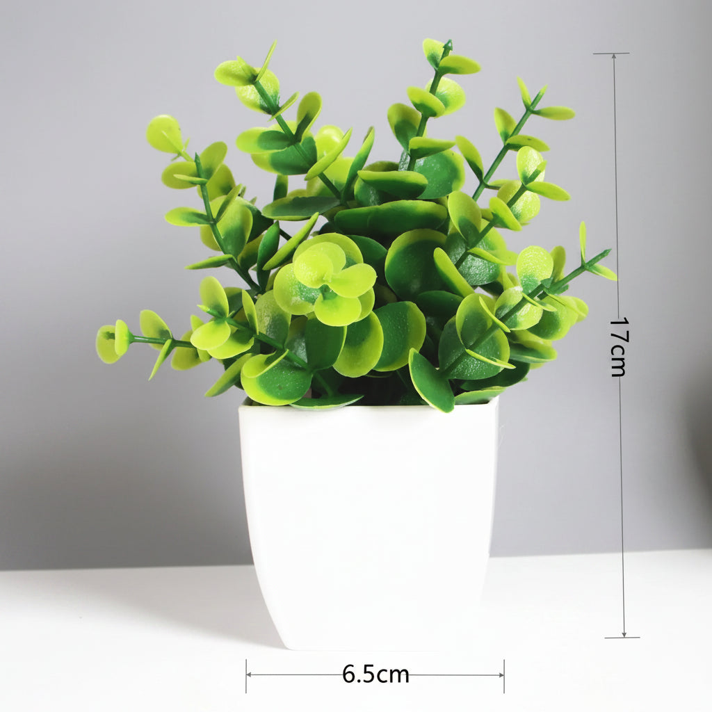 Artificial Eucalyptus Bonsai Plant – Decorative Fake Potted Greenery
