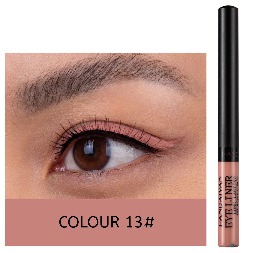 Eyeliner Néon UV — stylo liquide waterproof, fini mat, couleurs vives jaune, rouge et violet, maquillage yeux