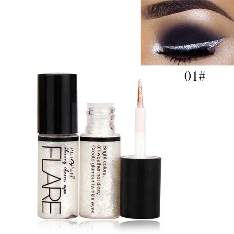 Eyeliner waterproof brillant effet diamant, fard à paupières pailleté argenté, or rose et sequins, maquillage et cosmétiques de beauté