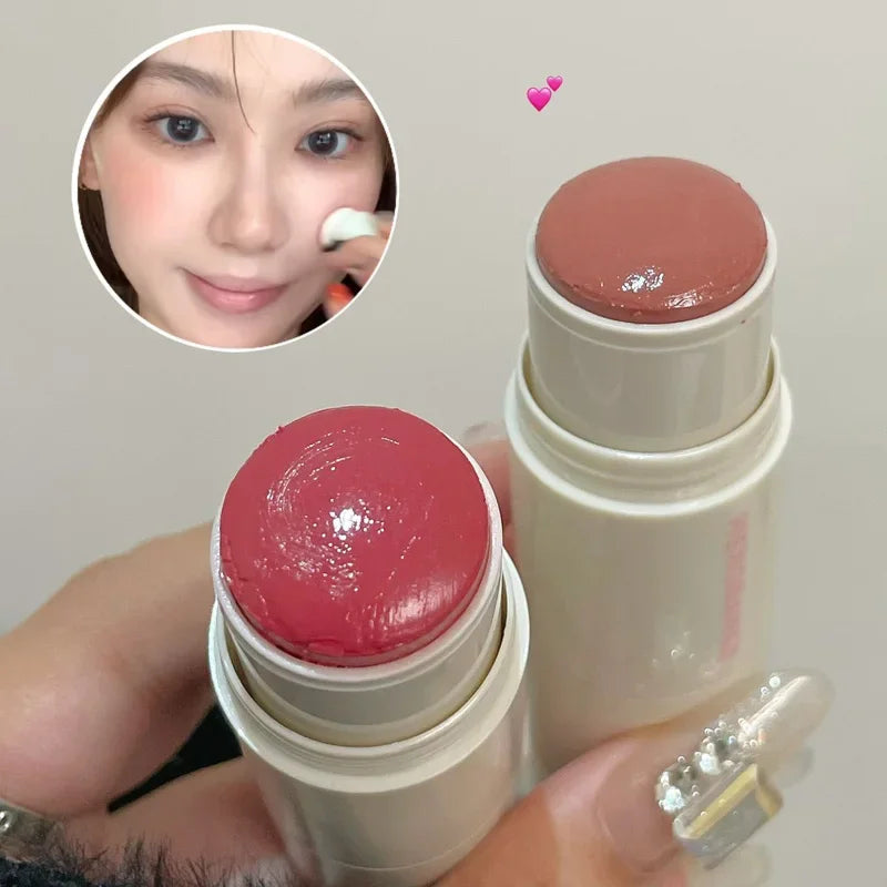 Blush Stick Rouge — Waterproof, Teinte Naturelle pour Joues, Crème Blush à Faible Saturation, Éclaircissant, Highlighter Visage Style Coréen (Copie)