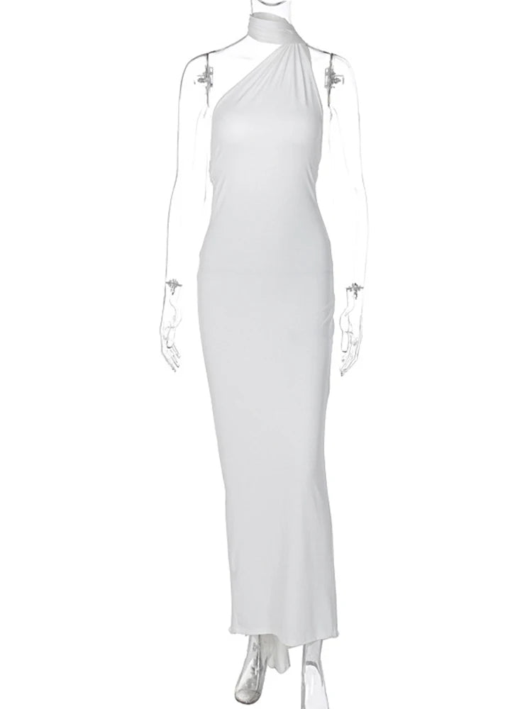 Robe  une épaule – Maxi Bodycon Dos Nu