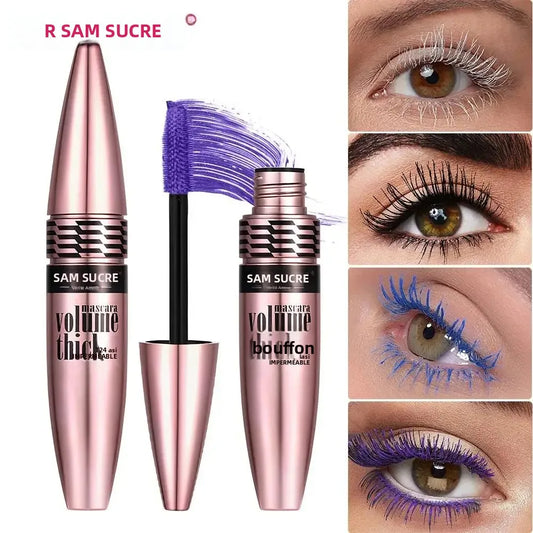 Mascara anti-bavure volumisant allongeant recourbant séchage rapide sans flocons coloré maquillage yeux femme