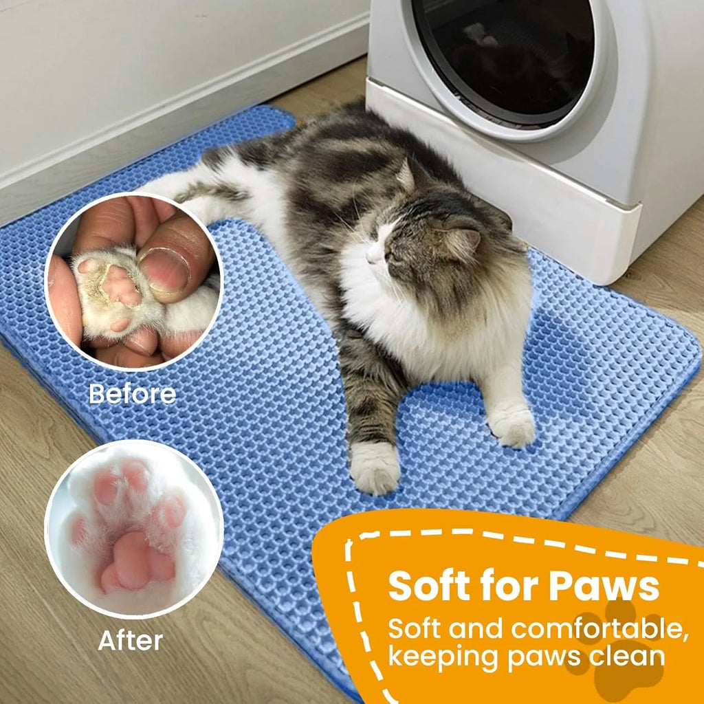 Large Double-Layer Cat Litter Mat – Waterproof Non-Slip Litter Trap
