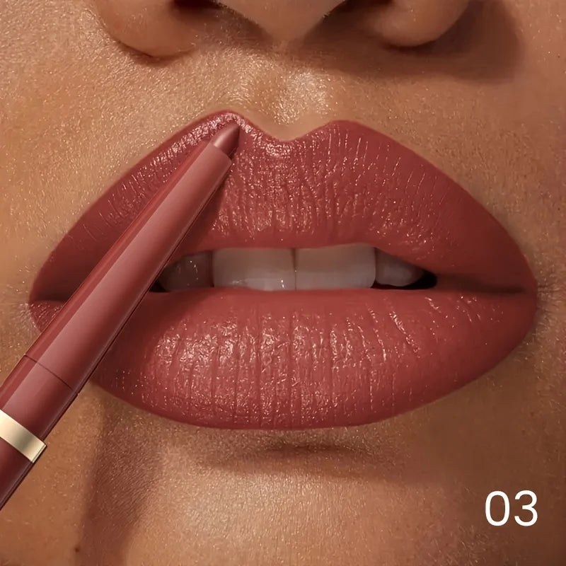 Crayon à Lèvres Nude Mat – Longue Tenue, Waterproof, Haute Pigmentation, Rétractable, Application Lisse, Look Naturel