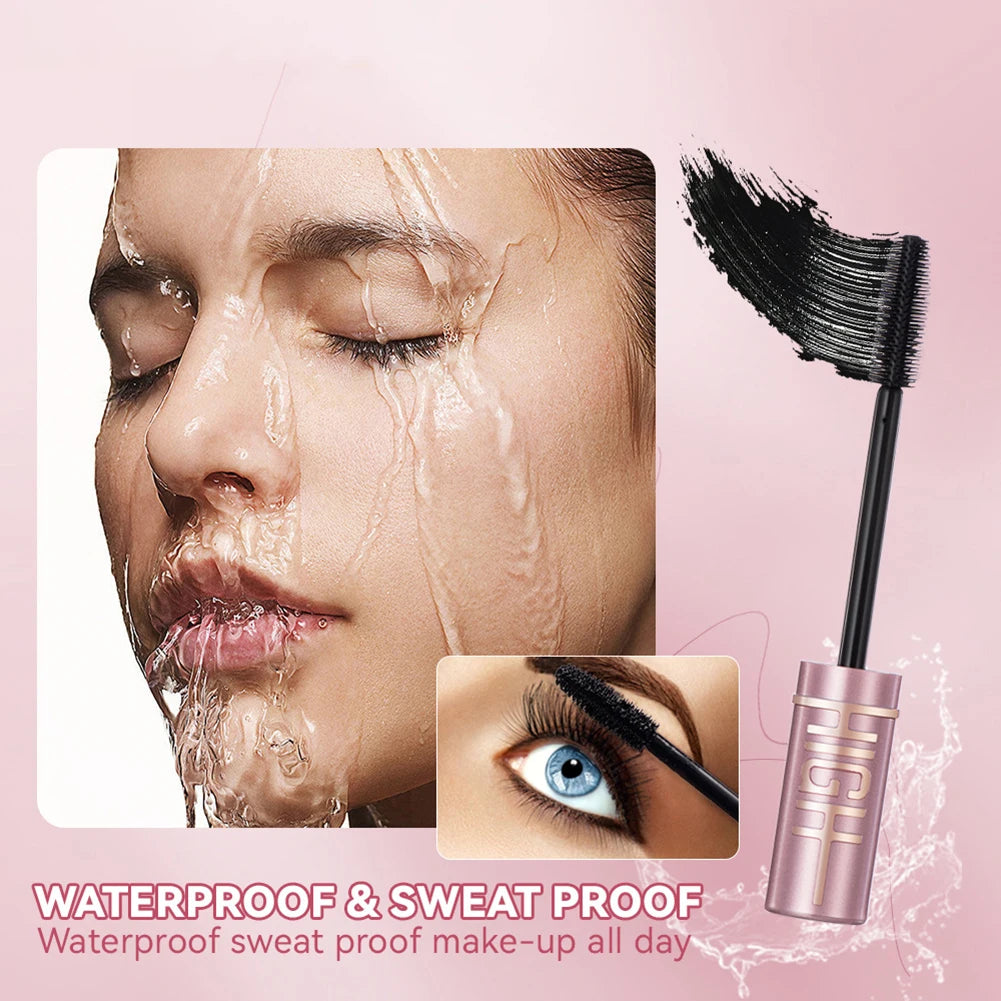 Mascara recourbant et allongeant waterproof – Séchage rapide, formule anti-bavure | Donne du volume naturel et des cils épais | Maquillage noir intense pour un regard défini