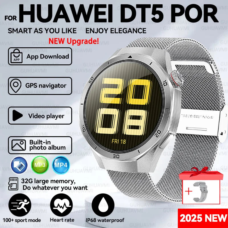 Montre connectée HUAWEI GT 5 Pro, mémoire de 32 go, AGPS Beidou, Navigation, écran saphir, vidéo HD, appel Bluetooth, nouveauté 2025