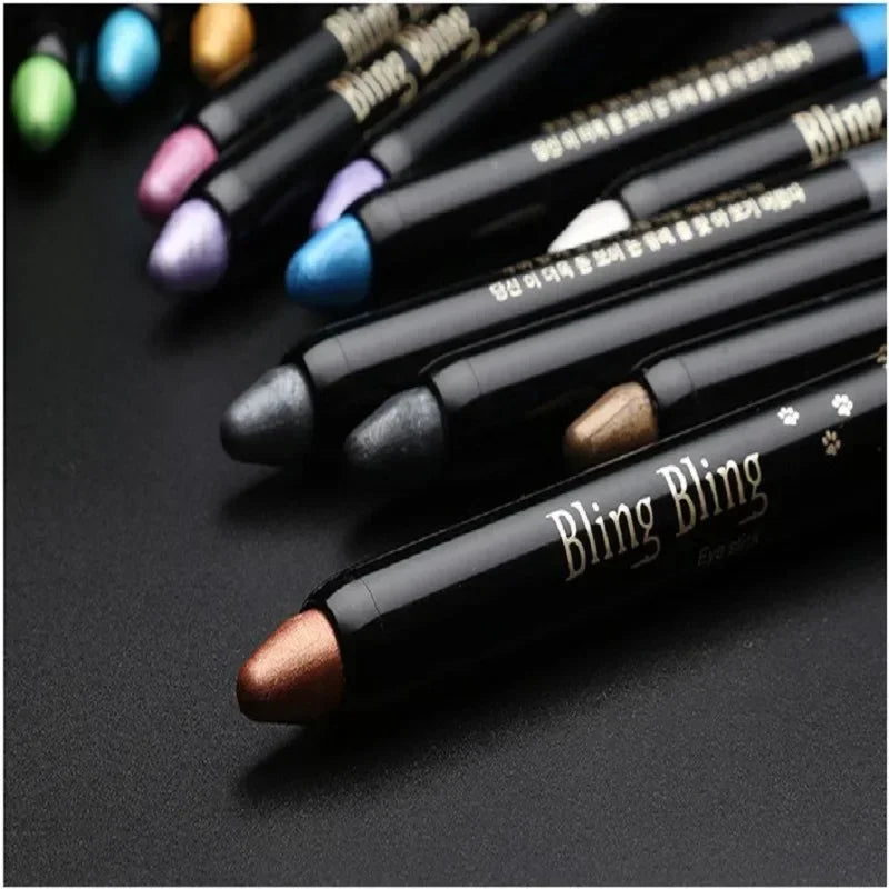 Crayon fard à paupières waterproof nacré – 15 couleurs, paillettes et scintillant, longue tenue, eyeliner et maquillage des yeux
