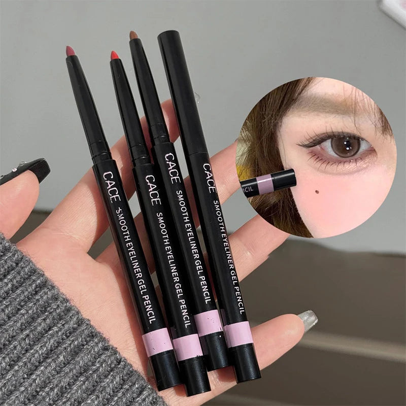 Crayon Gel Eyeliner Marron/Rouge Vin – Waterproof, Longue Tenue, Ultra-Fin, Mat, Facile à Appliquer, Maquillage des Yeux