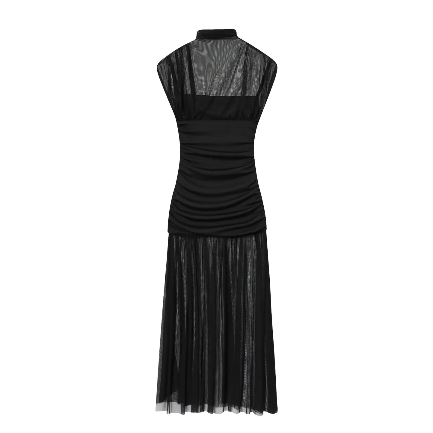 Robe Femme  Automne/Hiver 2025 – Élégante en Tulle Patchwork, Idéale pour Mariages et Business Casual
