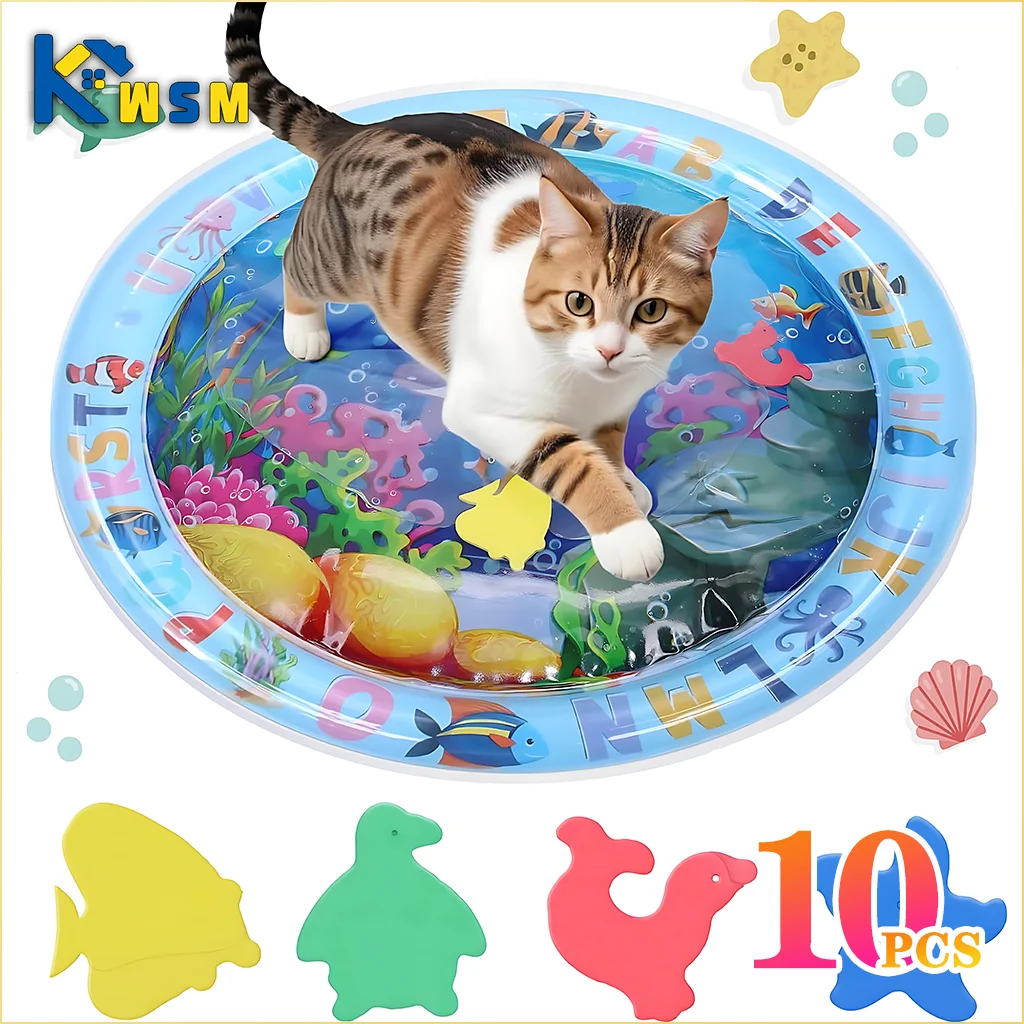 Inflatable Water Sensory Play Mat – Ocean-Themed Interactive Pet Toy