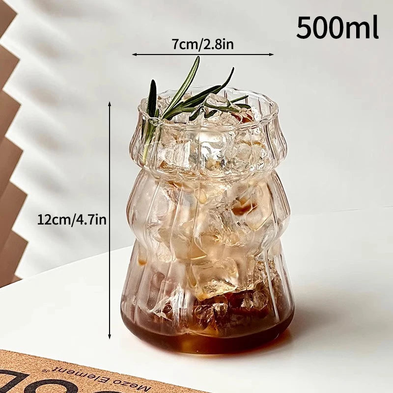 Aesthetic Glass Cups Set – Iced Coffee, Latte, Cocktail & Wine Glass Drinkware Collection