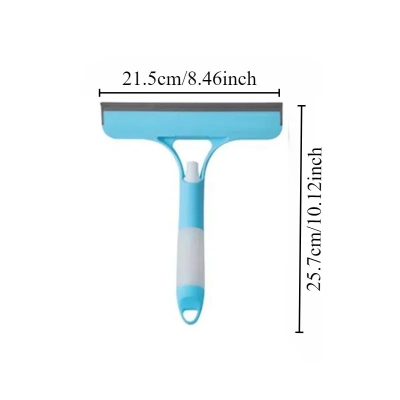Multi-Function Window Cleaning Brush – Spray Glass Wiper with Rubber Scraper