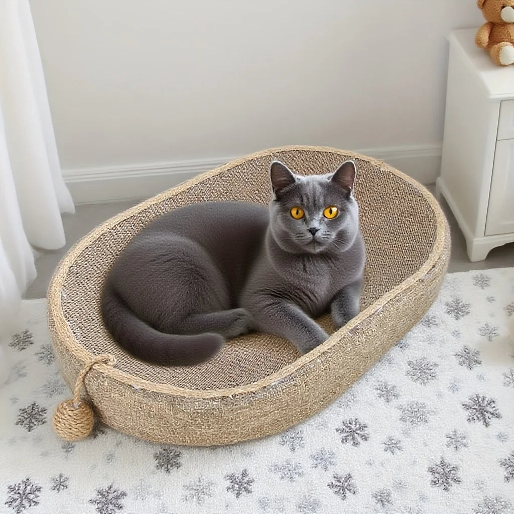 Large Cat Scratching Post with Ball – Jute Scratcher & Resting Lounge