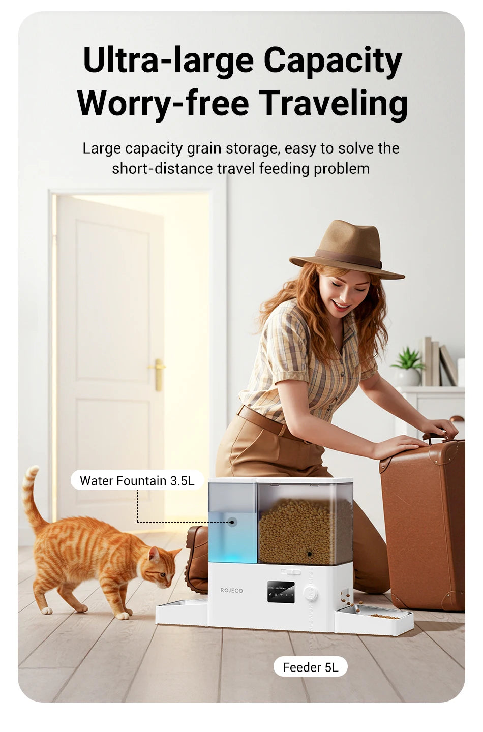 8.5L Smart Automatic Pet Feeder & Gravity Water Dispenser – Wi-Fi Food Station