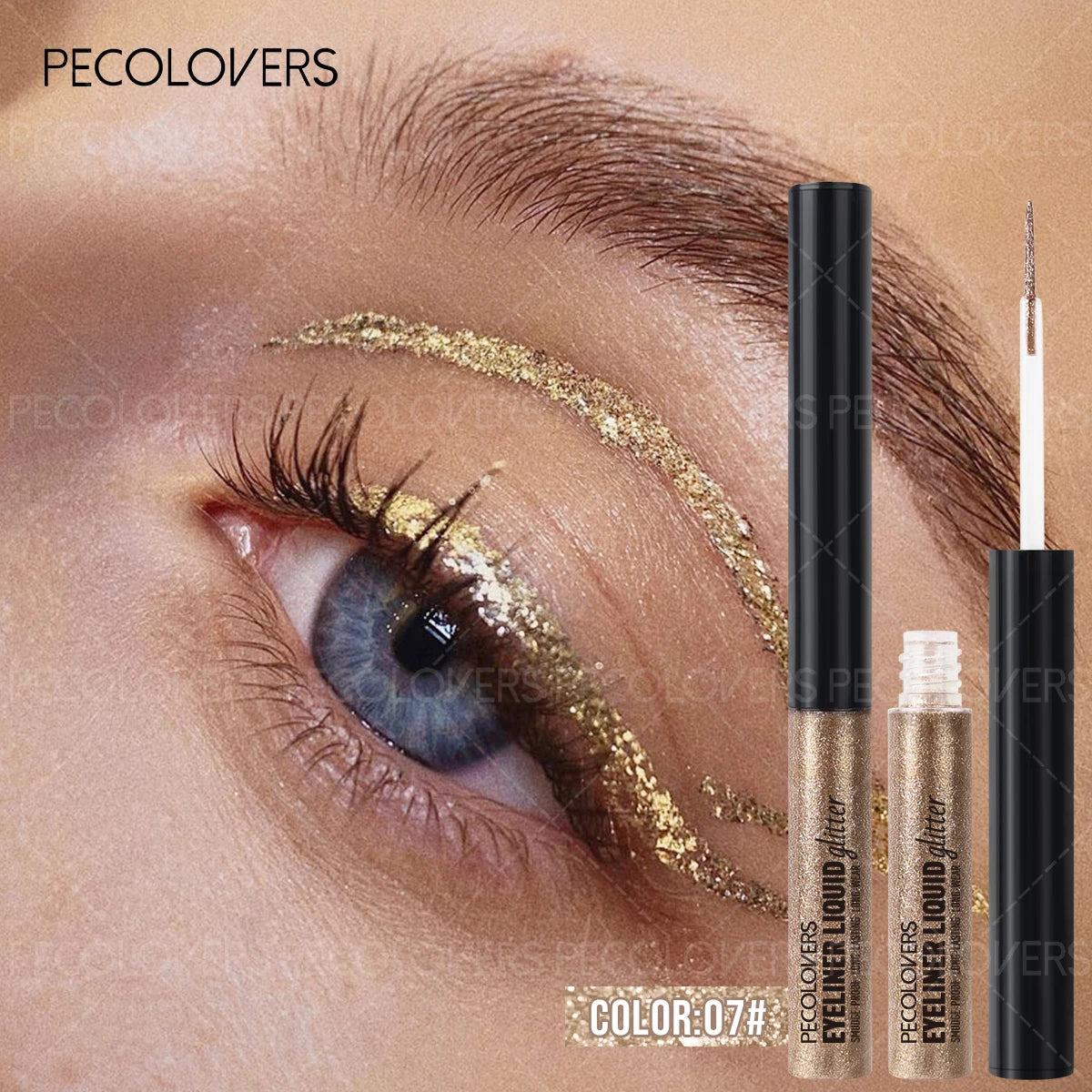 1 crayon pour les yeux liquide effet diamant, pailleté, waterproof, longue tenue, couleur argentée, facile à appliquer, maquillage coréen