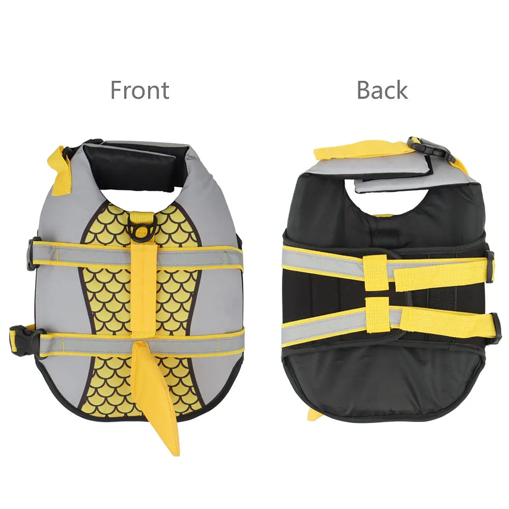 Shark Dog Life Jacket – Adjustable Pet Swimming Vest with Rescue Handle