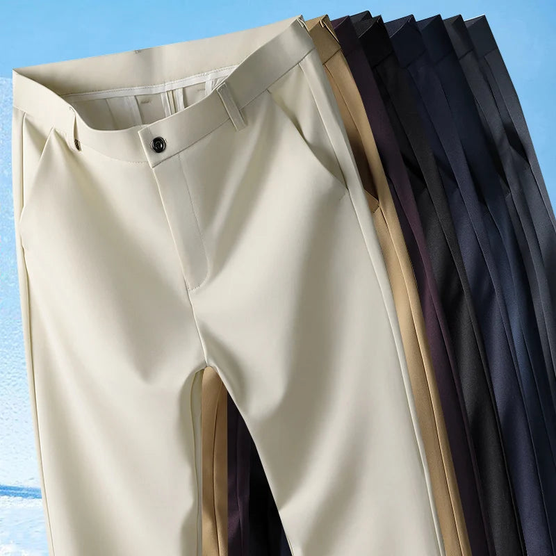 Pantalon d’Été Homme 29-42 – Léger, Coupe Droite, Extensible, Sans Repassage, Tissu Doux et Rafraîchissant