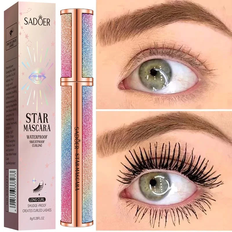 Mascara waterproof allongeant cils noirs soyeux longue tenue extensions maquillage coréen