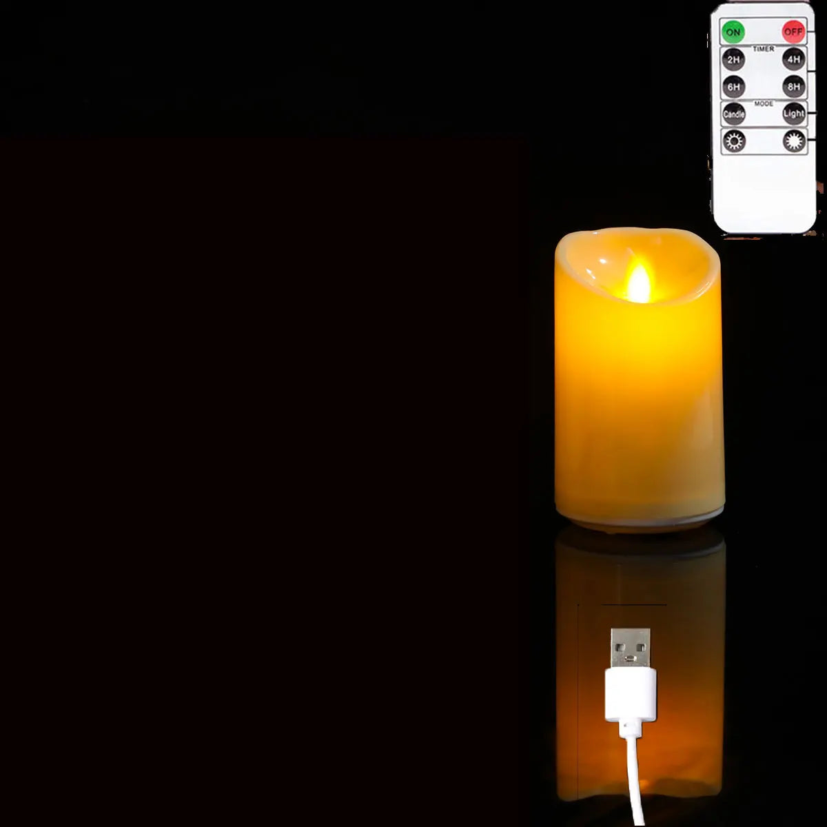 Rechargeable LED Moving Wick Candles – USB Remote Control Flameless Candle Set (1 or 3 Pieces)