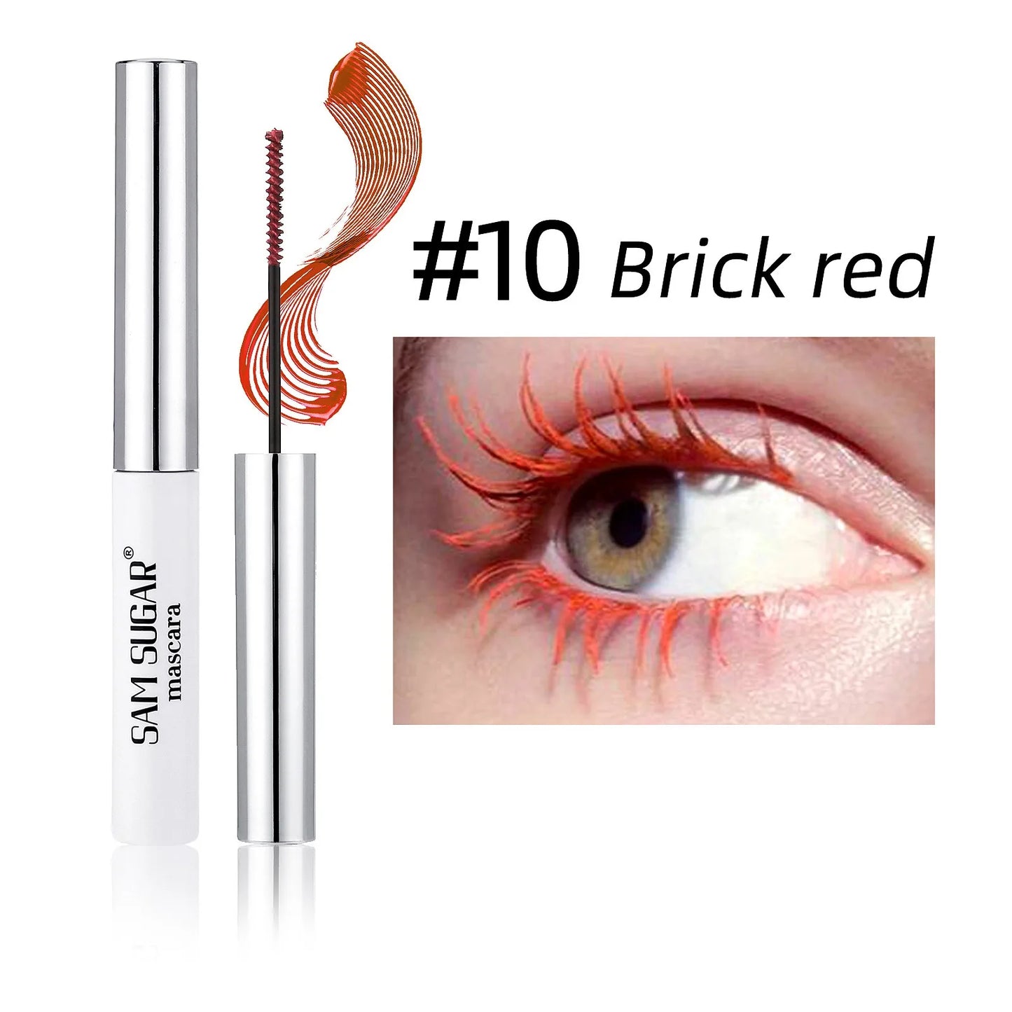 Mascara fibres de soie coloré brosse ultra-fine allongeant cils waterproof séchage rapide vert et rose