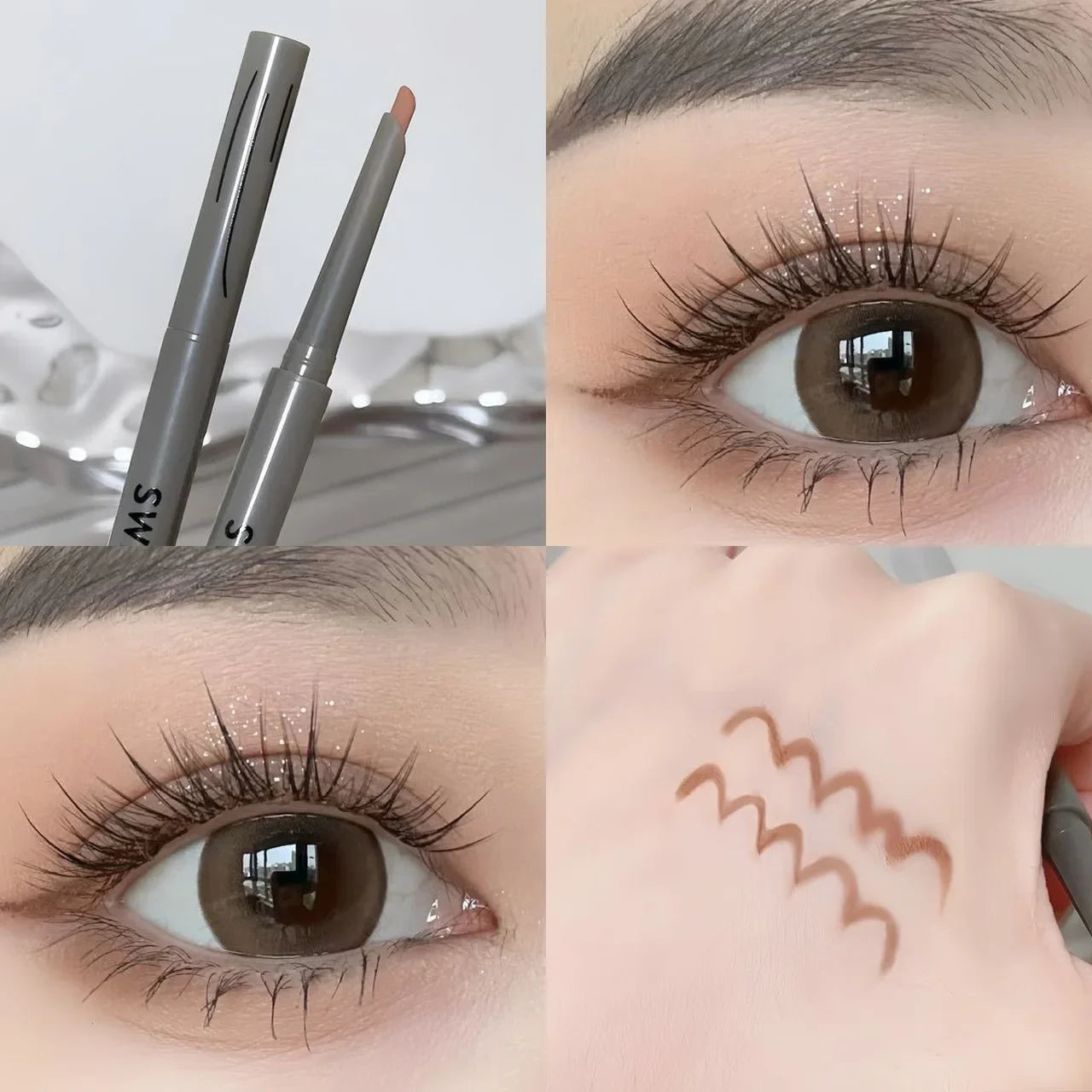 Crayon Eyeliner– Mat Naturel, Rouge Vin, Facile à Appliquer, Étanche, Maquillage des Yeux, 1 Pc