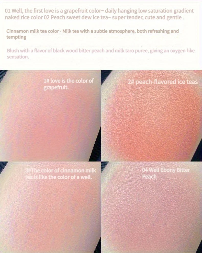 Blush à double dégradé – Highlights naturels, maquillage nude, illumine les joues – Teintes violette et bleue