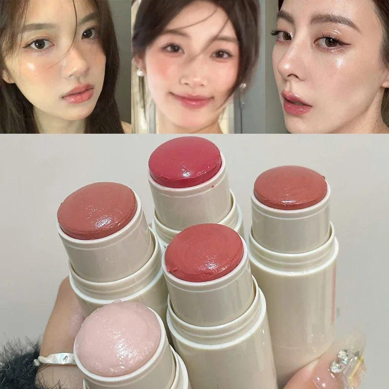 Blush Stick Rouge — Waterproof, Teinte Naturelle pour Joues, Crème Blush à Faible Saturation, Éclaircissant, Highlighter Visage Style Coréen (Copie)