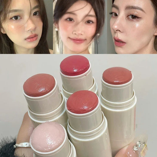 Blush Stick Rouge — Waterproof, Teinte Naturelle pour Joues, Crème Blush à Faible Saturation, Éclaircissant, Highlighter Visage Style Coréen (Copie) (Copie)