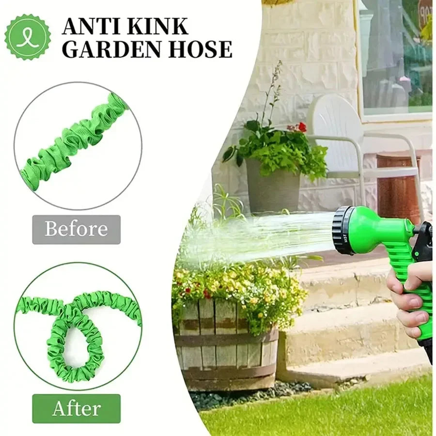 Expandable Magic Garden Hose – Flexible Water Hose with 7-Function Spray Gun
