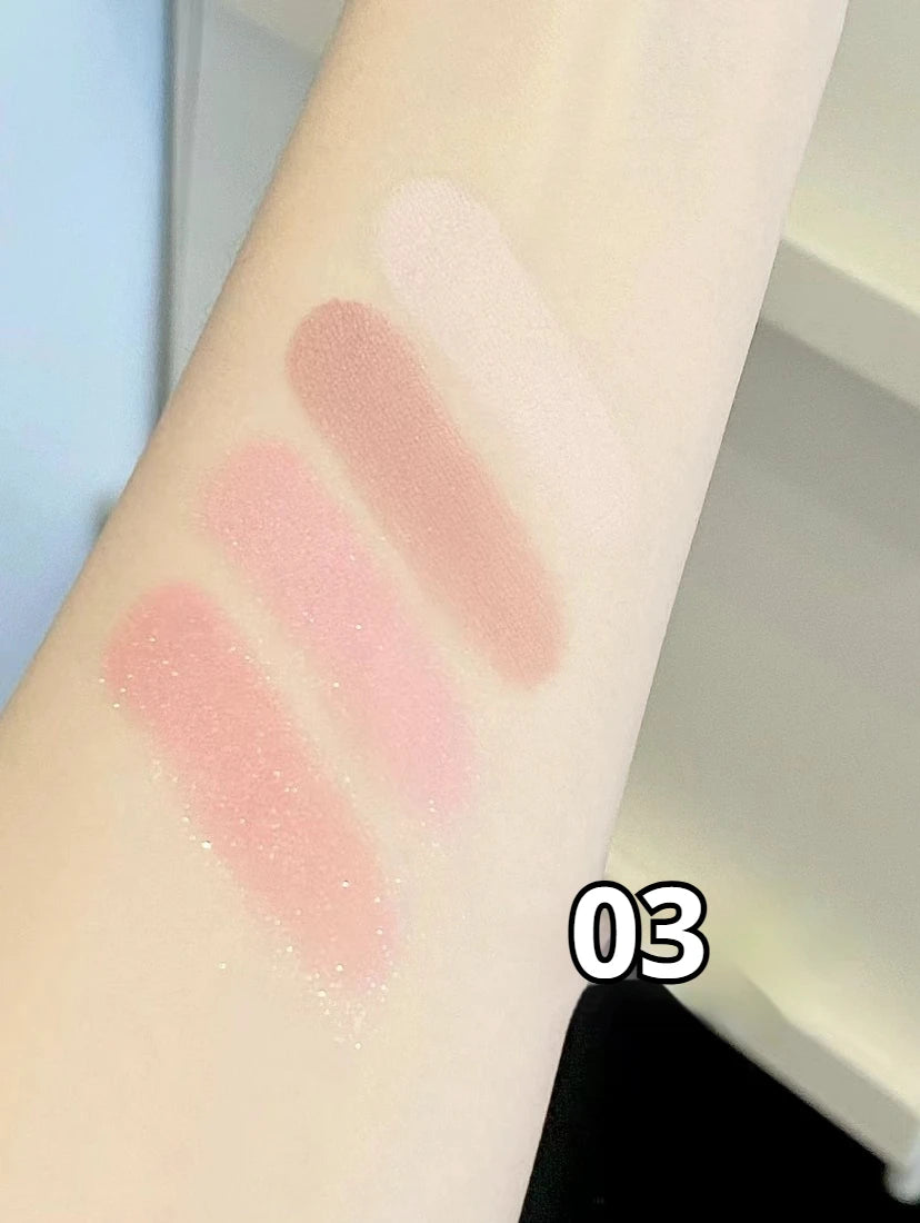 Palette fards à paupières 4 couleurs, mats et scintillants, multifonction, highlighter et blush, portable, illumine le maquillage