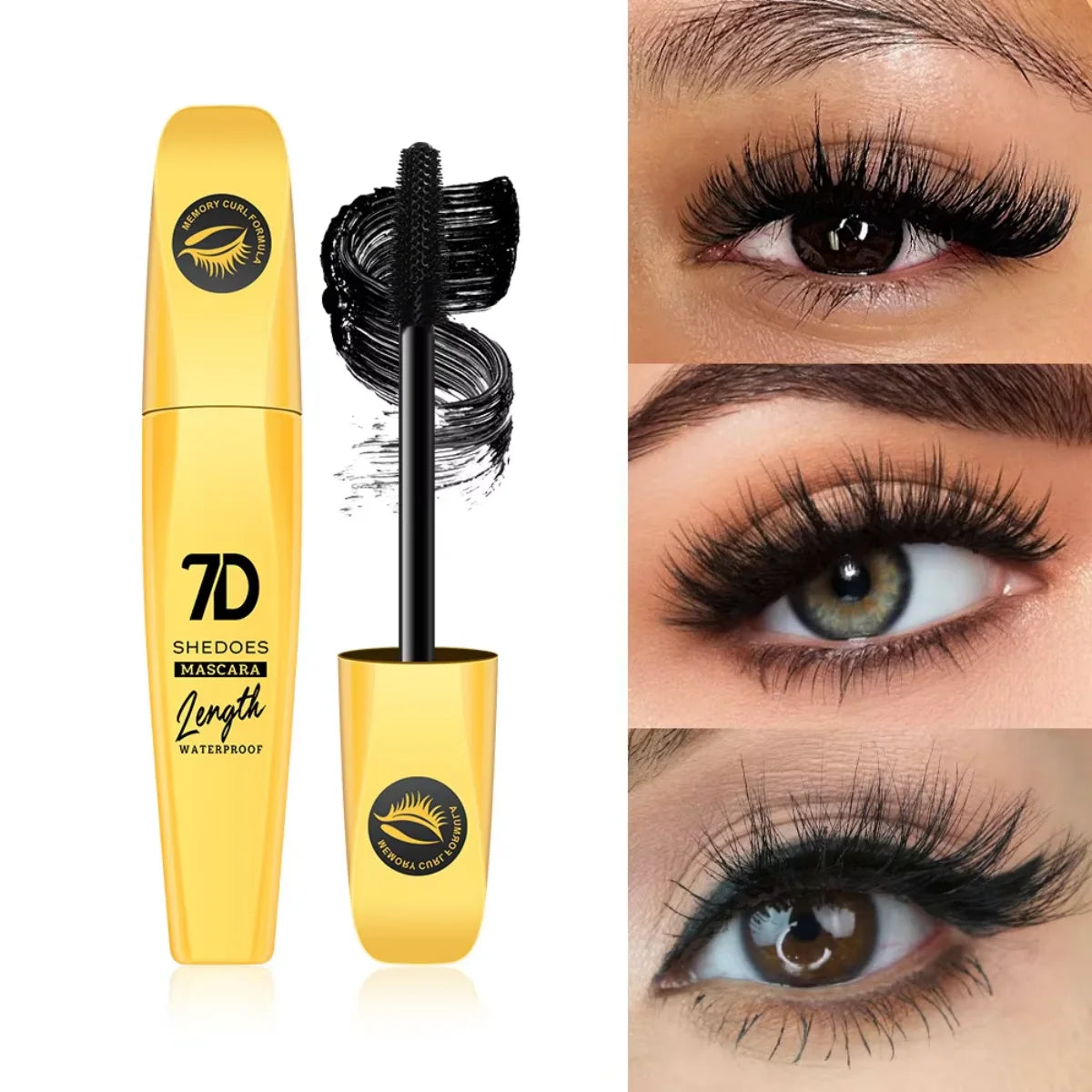 Mascara 7D noir soyeux longue tenue recourbant waterproof 1, 2 ou 3 pièces