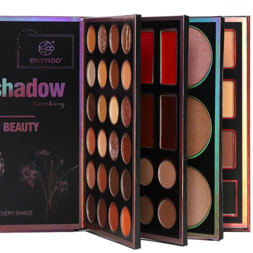 Nouvelle palette 55 couleurs, fards à paupières mats et scintillants, rouges à lèvres, highlighter, contouring, kit maquillage professionnel