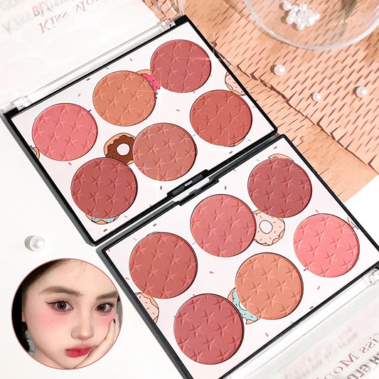 Palette de Blush 6 Couleurs — Fini Mat et Perlé, Waterproof, Multi-couleurs Nudes, Maquillage Naturel, Idéal pour Joues et Retouches Étudiantes (Copie)