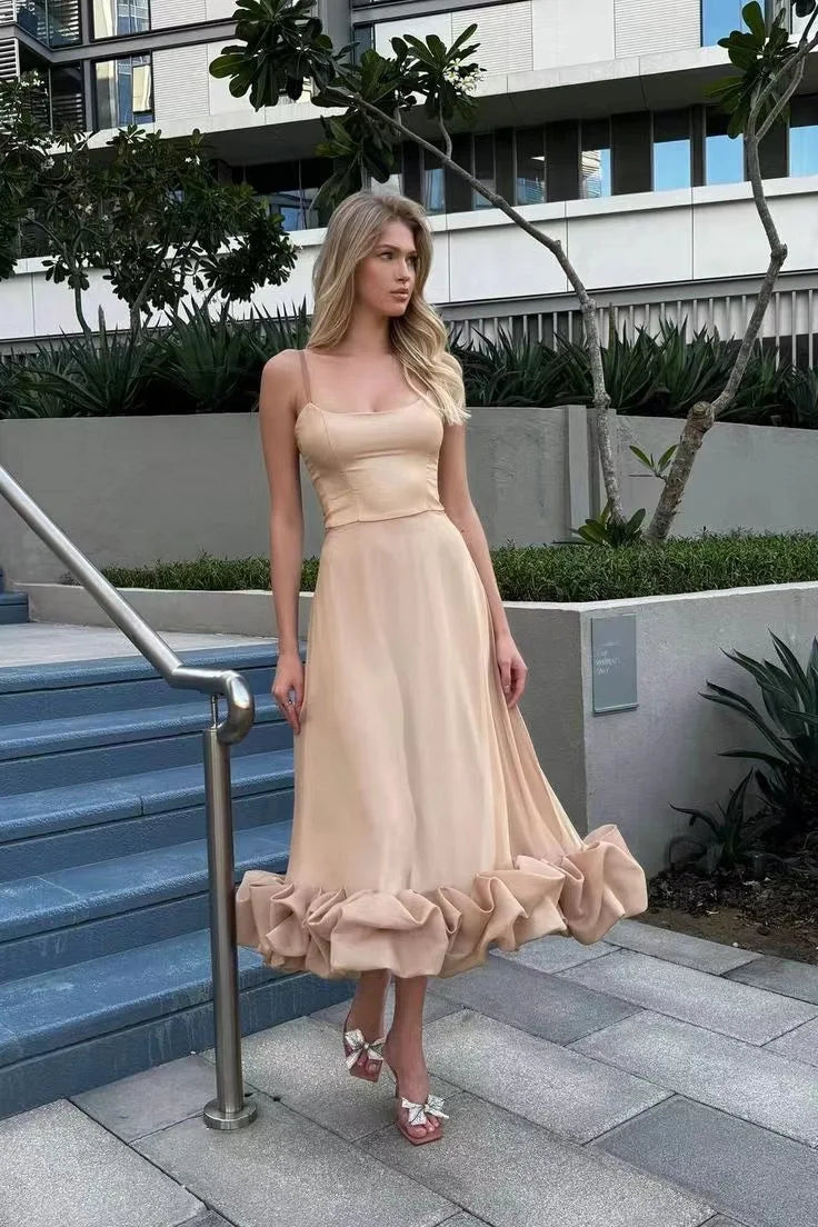 Robe Midi Florale Vintage Femme – Taille Haute, Coupe A-Line, Fleurs, Fluide, Rose/Bleu/Violet, Été 2025, Idéale Soirées et Événements