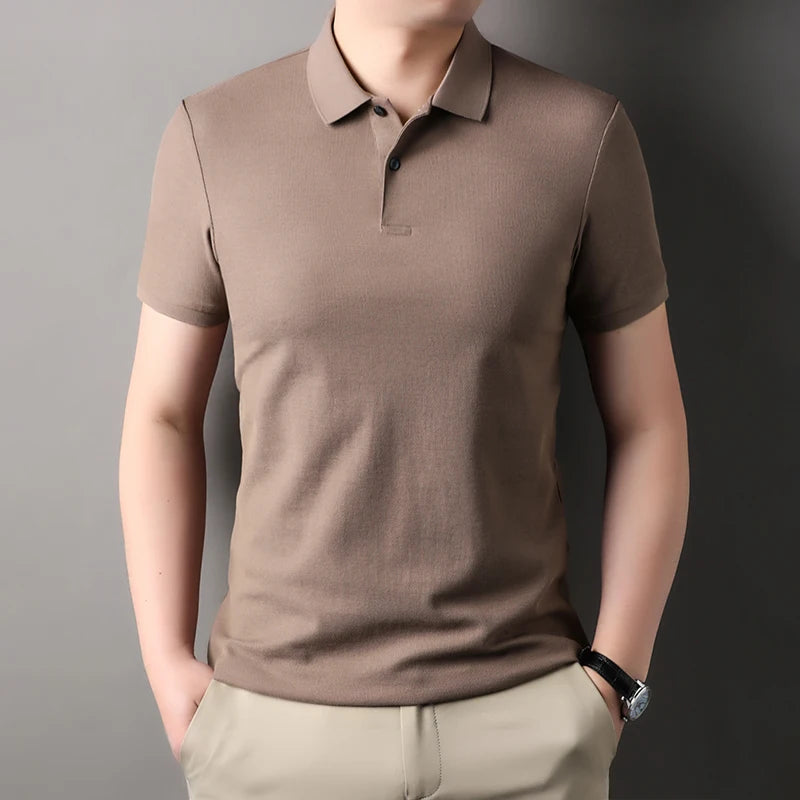 Polo à manches courtes pour hommes, 100% pur coton, mode d'été, classique, couleur unie, confortable, golf, T-shirt style décontracté, offre spéciale